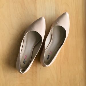 JustFab Pointed Pink Nude Flats